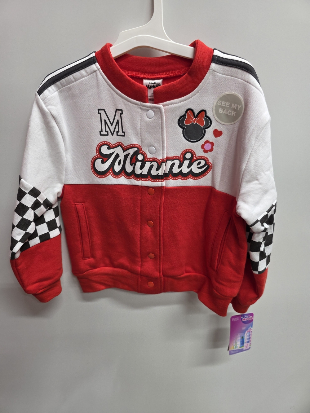 Disney Minnie Red, White & Black Girls' Bomber Jacket